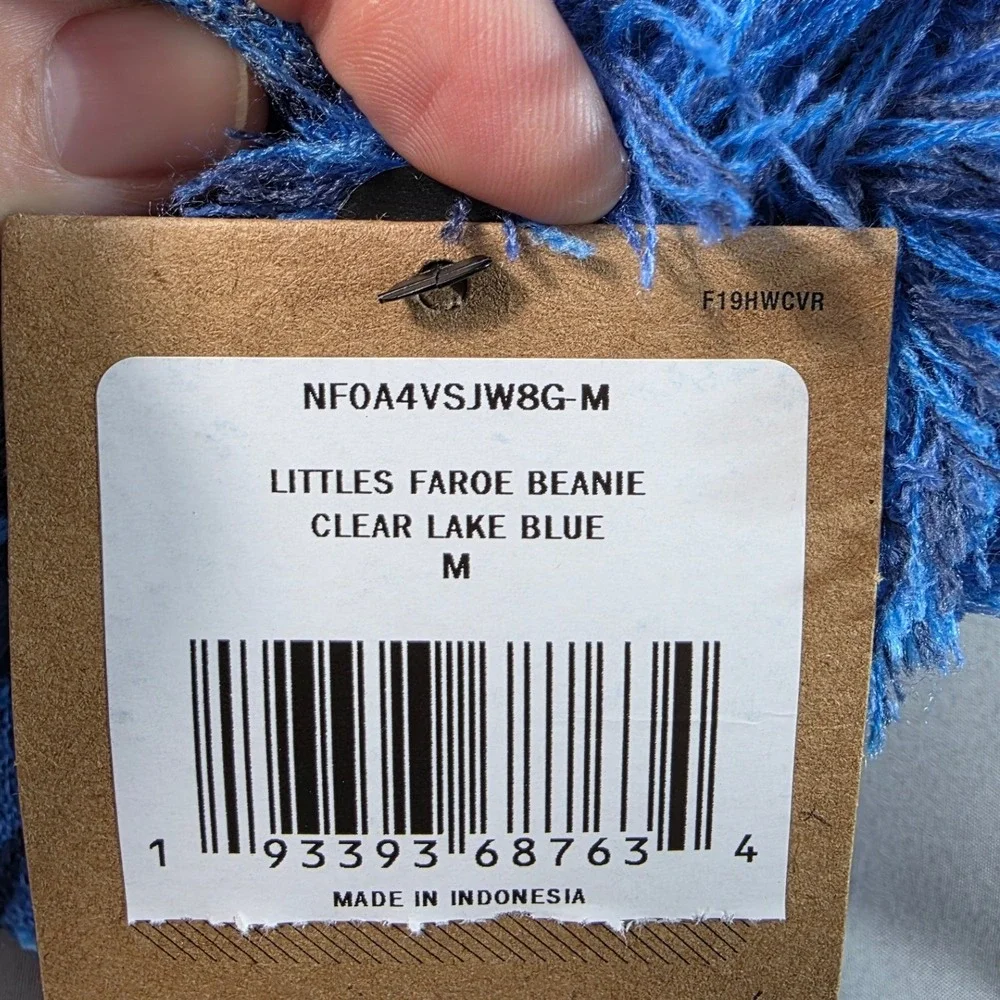 The North Face Faroe Beanie Bear Print Toddler M (4T-5T) Knit Earflap Hat NEW